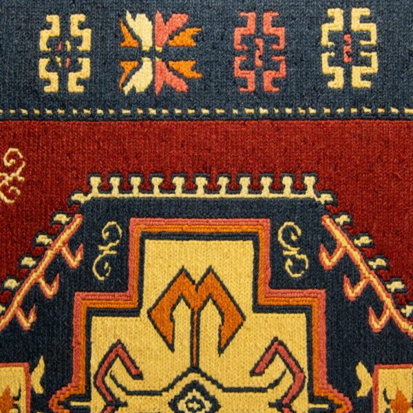 Yana from Jamie Stern is a hand-knotted soumak area rug made of 100% New Zealand wool